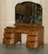 Art Deco Burr Walnut Dressing Table with Mirrors from Waring & Gillow, Image 18