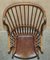 Wingback Windsor Spindle Armlehnstuhl aus Eschenholz, 19. Jh 13