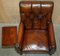 Fauteuil Chesterfield Regency en Cuir Marron, 1810s 14