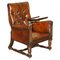 Regency Chesterfield Armchair in Brown Leather, 1810s, Image 1