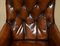 Butaca Regency Chesterfield de cuero marrón, década de 1810, Imagen 5