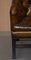 Butacas de escritorio georgianas de cuero marrón de George Smith. Juego de 2, Imagen 14
