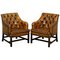 Georgian Brown Leather Desk Armchairs from George Smith, Set of 2 1