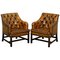 Georgian Brown Leather Desk Armchairs from George Smith, Set of 2, Image 1