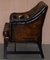 Occasional Desk Armchairs in Brown Leather by George Smith, Set of 2 15