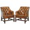 Fauteuils d'Appoint en Cuir Marron par George Smith, Set de 2 2