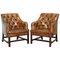 Occasional Desk Armchairs in Brown Leather by George Smith, Set of 2 2