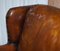 Brown Leather Sofa with Feather Cushions from Ralph Lauren 6