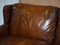 Brown Leather Sofa with Feather Cushions from Ralph Lauren 5