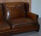 Brown Leather Sofa with Feather Cushions from Ralph Lauren 9