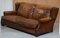 Brown Leather Sofa with Feather Cushions from Ralph Lauren, Image 3