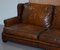 Brown Leather Sofa with Feather Cushions from Ralph Lauren 4
