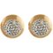 Rose Gold Dome Earrings with Handcrafted Diamonds, 1950s, Set of 2 1