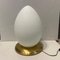 Lampes de Bureau Egg en Verre Opalin, Set de 2 5