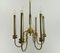 French Brass Chandelier, 1960s, Image 1