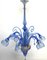 Lámpara de araña azul atribuida a Venini, 1930, Imagen 6