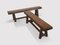 French Brutalist Benches in Oak, 1970s, Set of 2 2