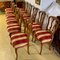 Chairs Carved in Oak with Flowers and Satpos Fabric, 1950s, Set of 12, Image 9