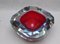 Red Glass Faceted Bowl with Diamond Cut from Mandruzzo Mandruzzato 6