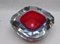 Rote Glasschale mit Diamantschliff von Mandruzzo Mandruzzato 6