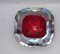 Red Glass Faceted Bowl with Diamond Cut from Mandruzzo Mandruzzato, Image 11