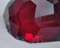 Cuenco facetado de vidrio rojo con talla de diamante de Mandruzzo Mandruzzato, Imagen 4