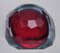 Rote Glasschale mit Diamantschliff von Mandruzzo Mandruzzato 10