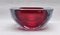 Red Glass Faceted Bowl with Diamond Cut from Mandruzzo Mandruzzato 1
