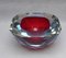 Red Glass Faceted Bowl with Diamond Cut from Mandruzzo Mandruzzato 2