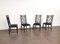 Dining Chairs in Black Enameled Wood and Smooth Velvet, Italy, 1980s, Set of 4 8