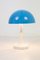 Lampe de Bureau Bleue avec Décoration Christique, 1970s 2