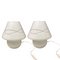 Weiße Tischlampen aus Muranoglas, 1980er, 2er Set 1