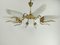 Vintage Brass and Glass Chandelier, 1960s 1
