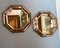 Vintage Wooden and Bronze Wall Octagonal Mirrors, Set of 2 4