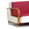 Divano letto Mid-Century con braccioli in legno curvato e rivestimento in similpelle, anni '50, Immagine 2