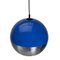 Space Age Blue and Chrome Pendant Lamp, 1970s 4