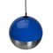 Space Age Blue and Chrome Pendant Lamp, 1970s, Image 4