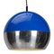 Space Age Blue and Chrome Pendant Lamp, 1970s 3