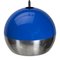 Space Age Blue and Chrome Pendant Lamp, 1970s 2