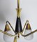 Scandinavian Ceiling Lamp in Brass and Opaline Glass, 1950s, Image 7