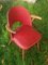 Chaise Rockabilly Rouge avec Accoudoirs, 1950s 1