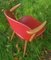Roter 50er Rockabilly Stuhl mit Armlehnen, 1950er 5
