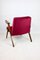 Burgundy Raspberry Bunny Armchair by Józef Chief Chiefski, 1970s 3