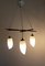 Lampada da soffitto a tre luci in teak e vetro, Scandinavia, anni '60, Immagine 8