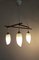 Lampada da soffitto a tre luci in teak e vetro, Scandinavia, anni '60, Immagine 7