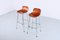 Leather and Chrome Bar Stool from Les Arcs, 1960s, Set of 2 2