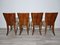 Art Deco Style Dining Chairs attributed to Jindrich Halabala, 1940s, Set of 4 14