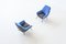 Italian Lounge Chairs in Blue and Grey Felt, Italy, 1950, Set of 2 11