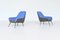 Italian Lounge Chairs in Blue and Grey Felt, Italy, 1950, Set of 2 2