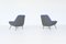 Italian Lounge Chairs in Blue and Grey Felt, Italy, 1950, Set of 2 6